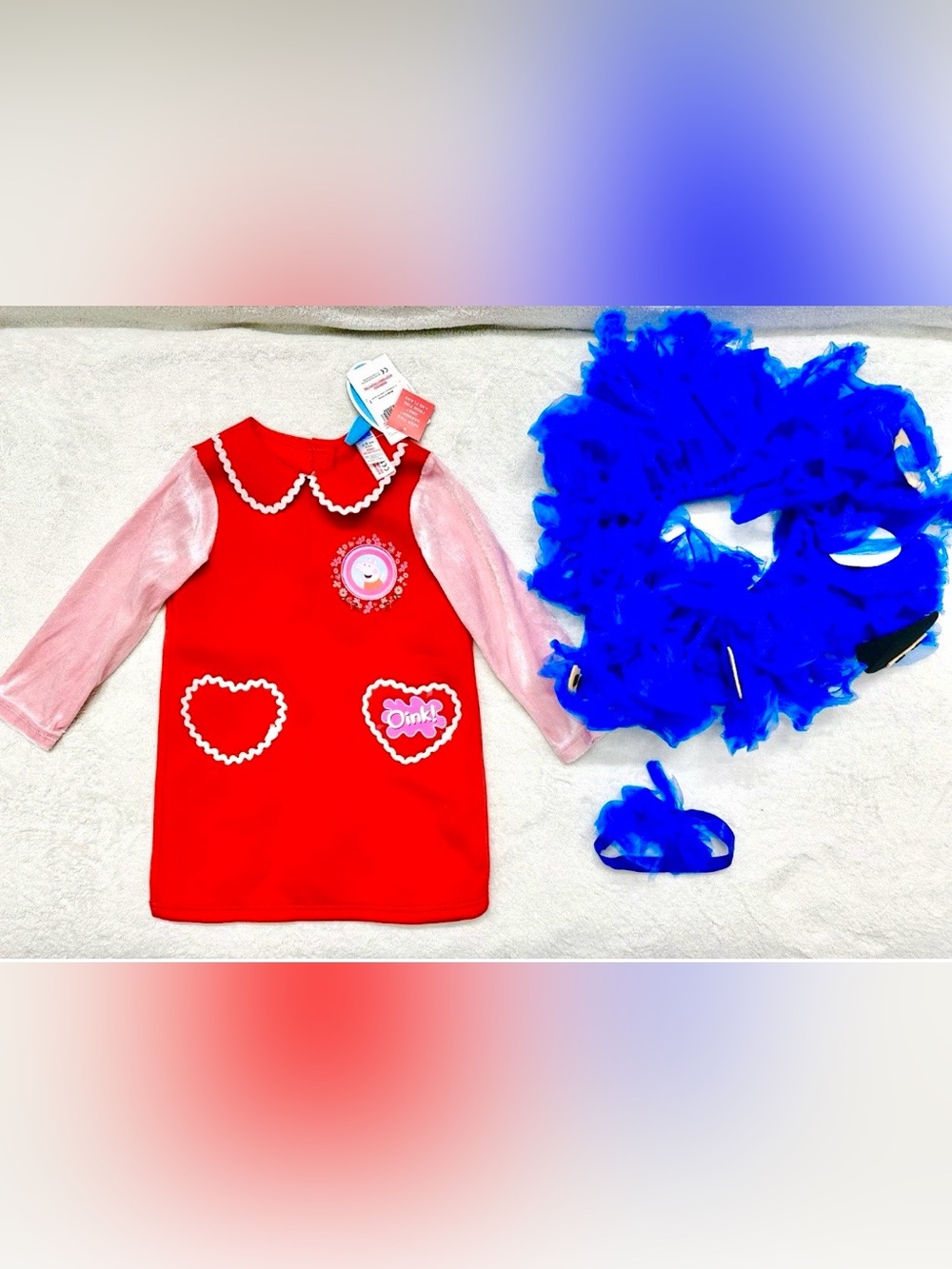 Halloween Costumes Peppa Pig Girl Dress New & Blue Set Size 2-3T